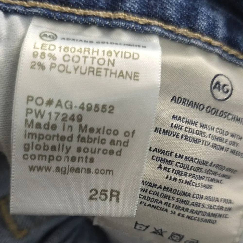 AG Adriano Goldschmied Women's Blue Denim Shorts Size 25R